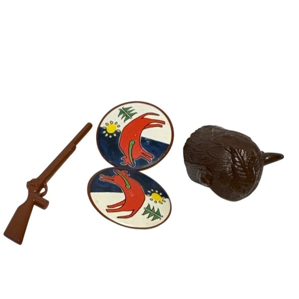 Playmobil Lot Replacement Parts Shotgun Buffalo Horned Headress Shield